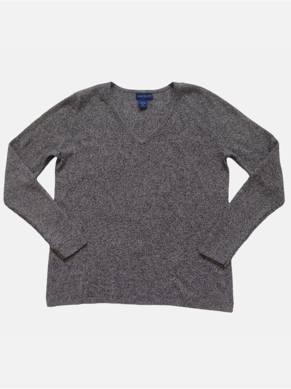 Karen Scott Women's Heather Gray V-Neck Sweater